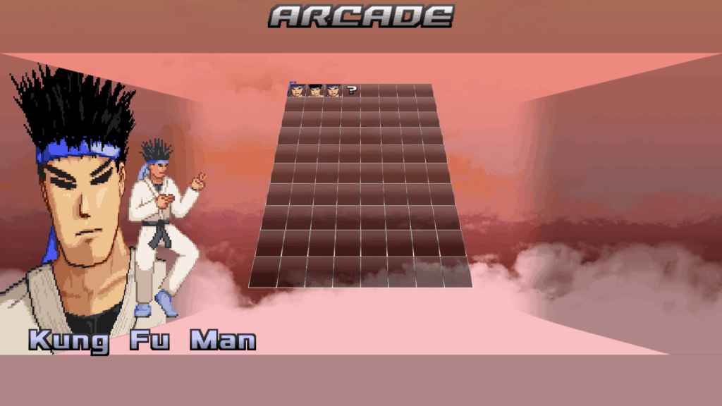 Écran de sélection des personnages d'IKEMEN GO 1.0 avec Kung Fu Man