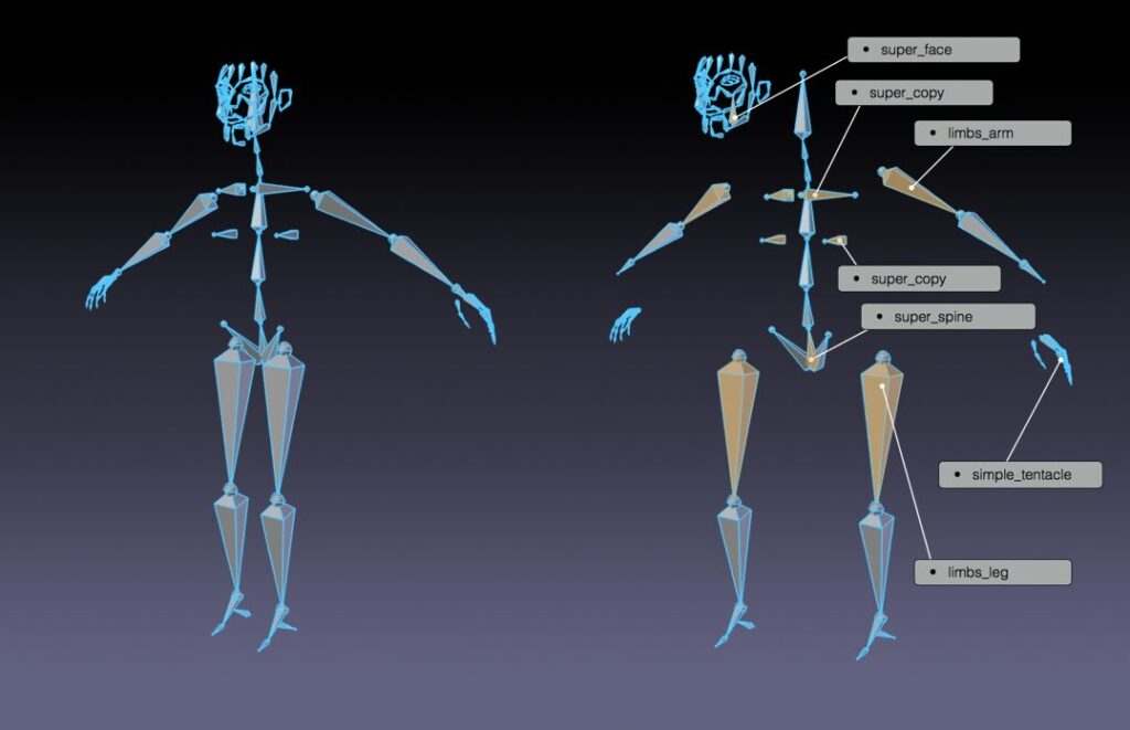 Création de RIG et de MetaRIG documentation Blender