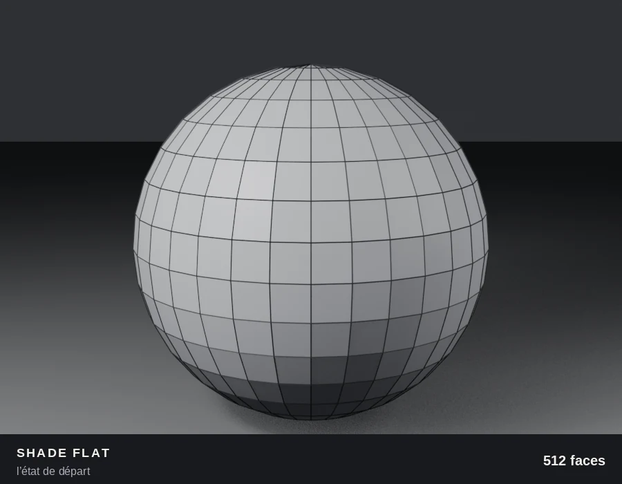 Différence entre Shade Smooth seul et Subdivision Surface sur une sphère dans Blender