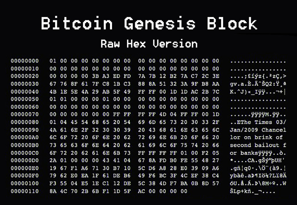 explorateur de blocs affichant le bloc 0 de Bitcoin daté du 3 janvier 2009