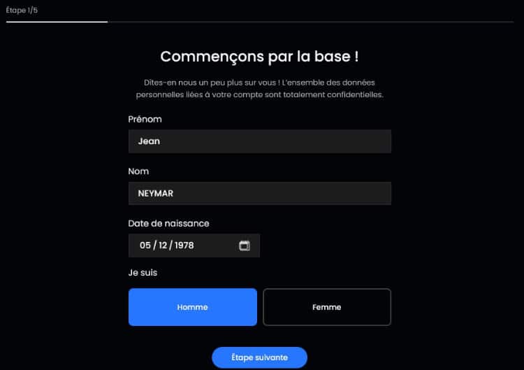 formulaire d'inscription mym