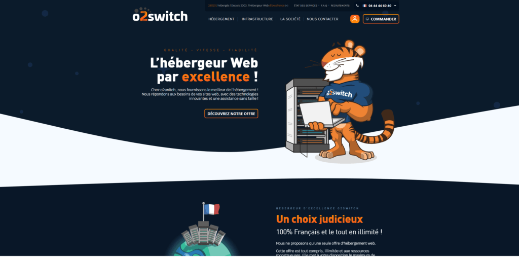 Page d'accueil O2Switch
