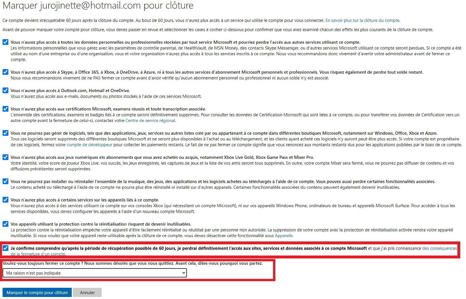 Comment supprimer un compte Hotmail ou Outlook ?