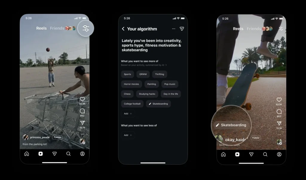 Le nouvel écran “Your algorithm” pour personnaliser ses recommandations sur Instagram