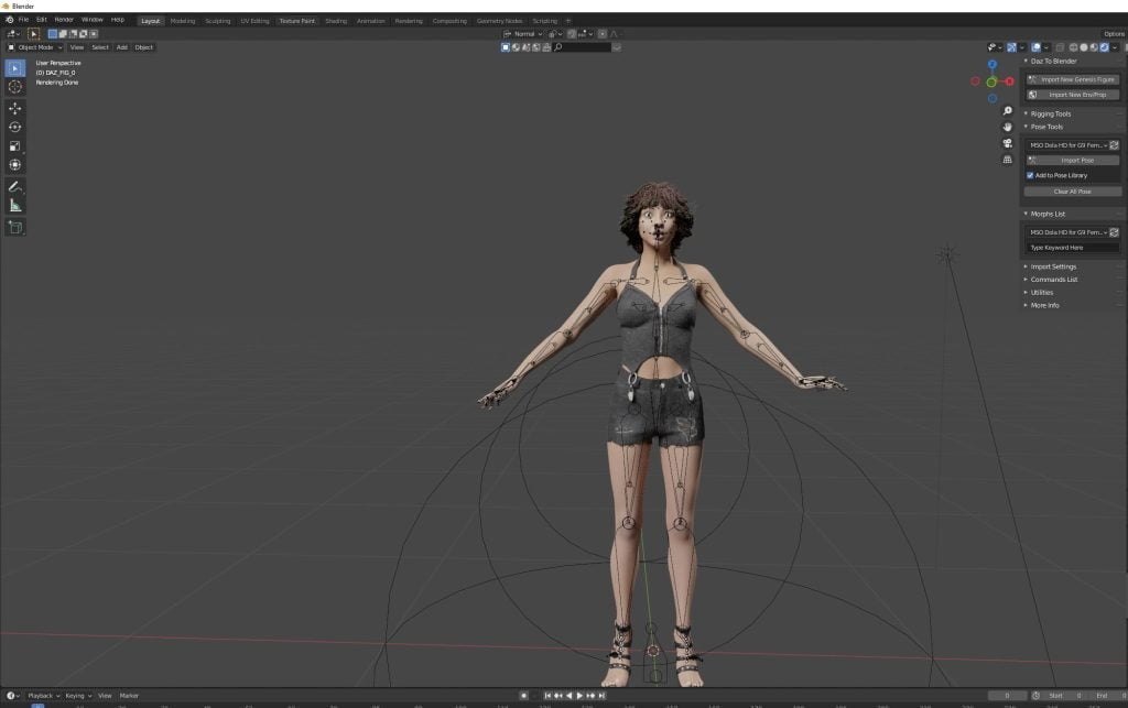 utilisation daz to blender dans blender