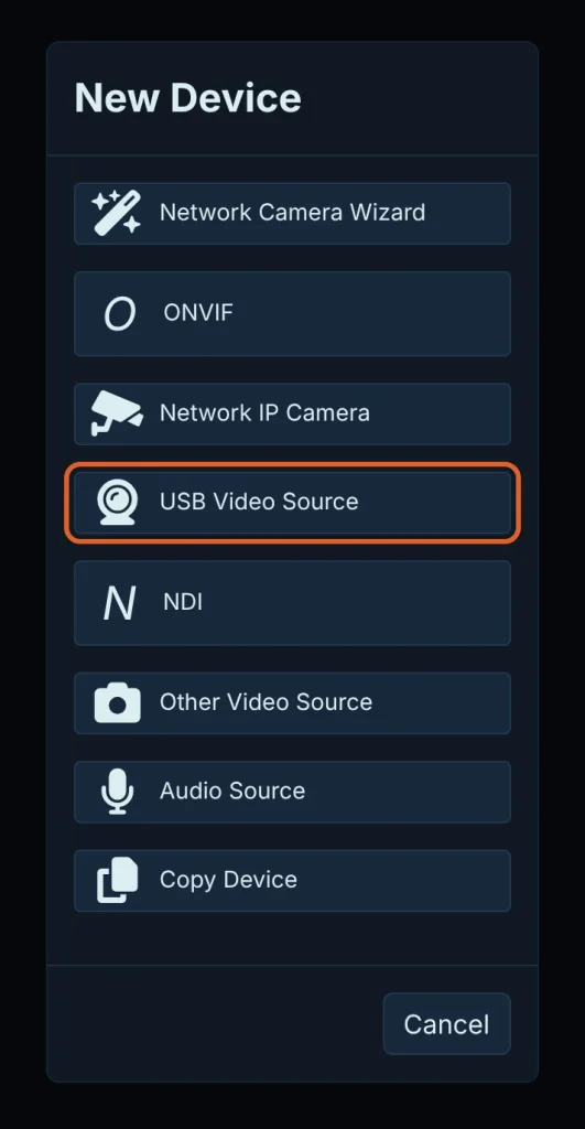  Ajout d'une webcam USB dans Agent DVR avec la source Local Device