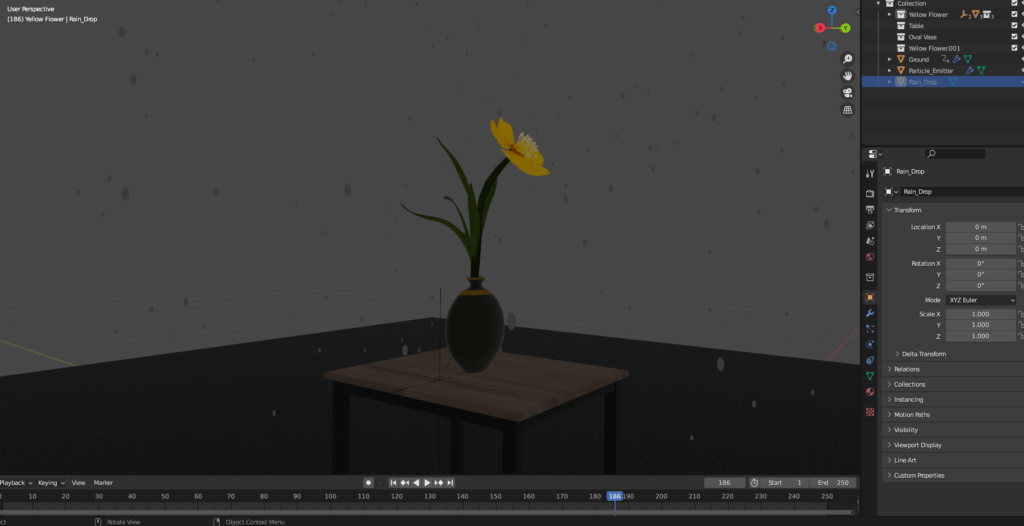 Blender – Créer un Effet de Pluie dans une Scène 3D