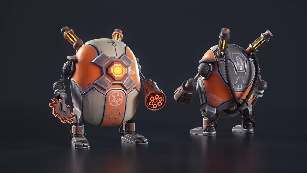 Asset 3D - Vue de 3/4 et de dos