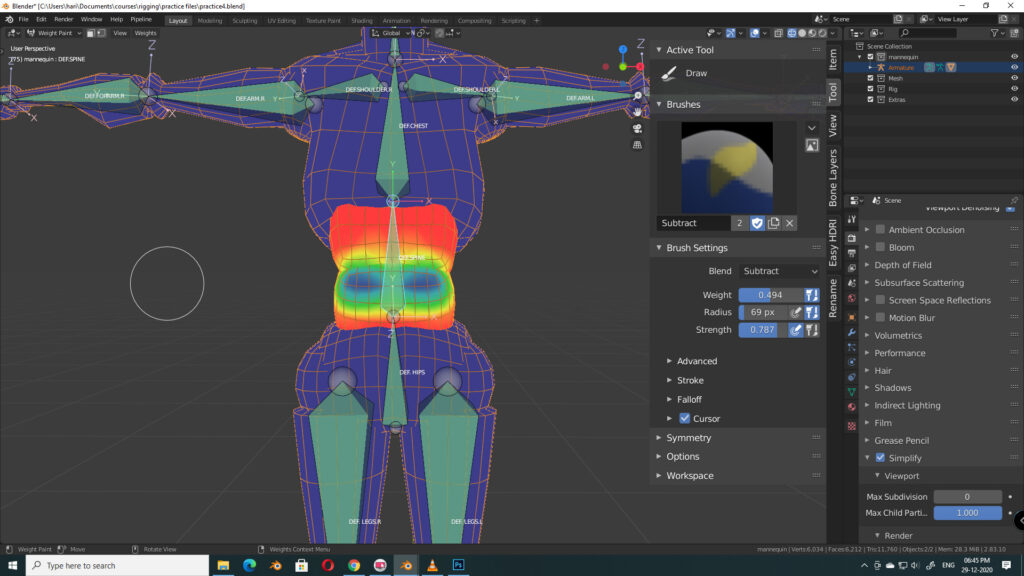 Weight Painting dans Blender