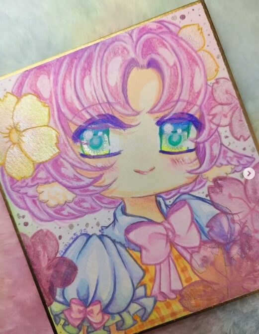 Shikishi par AlexielLeNeko – aquarelle, crayon et pastel