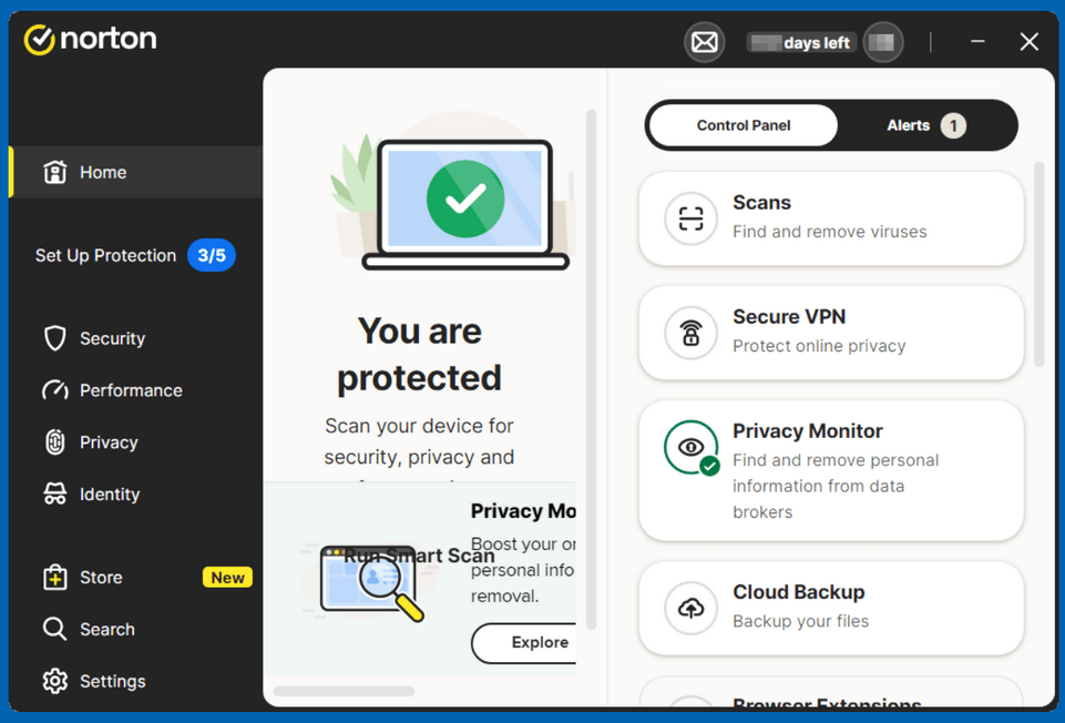 Interface Norton 360 2026