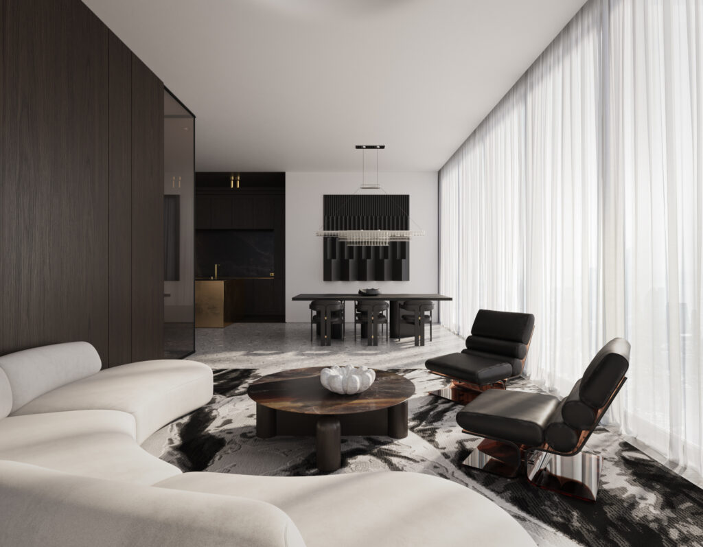 Intérieur d'un logement intégralement modéliser en 3D