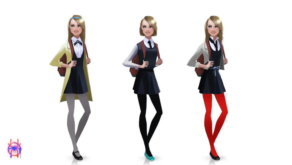 Chara Design de Gwen Stacy pour Spiderman Across The Spider Verse