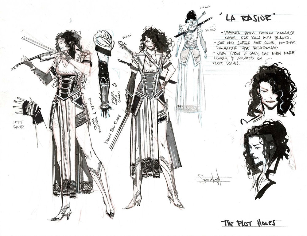 illustration de concept art réalisée par Sean Murphy pour son projet The Plot Holes.