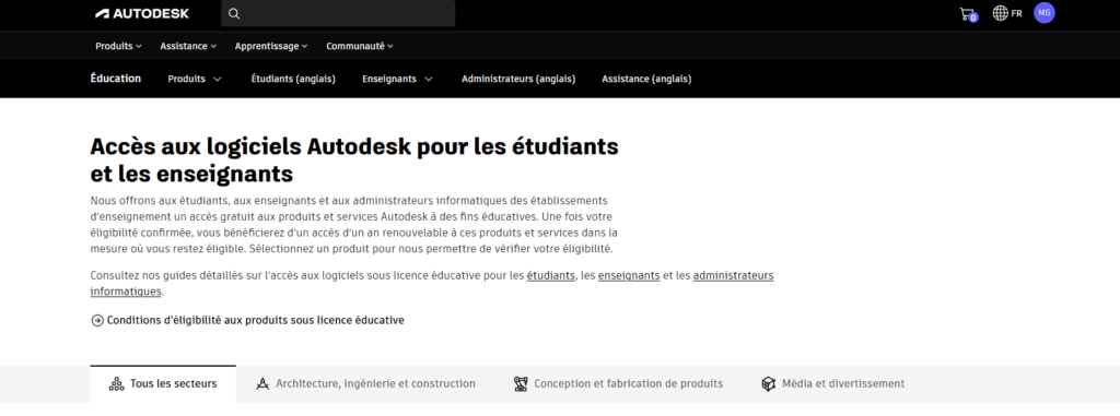 les programmes autodesk pour l'éducation