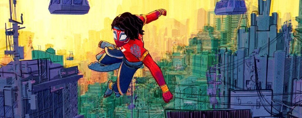 mari texturing spiderman accross the spiderverse
