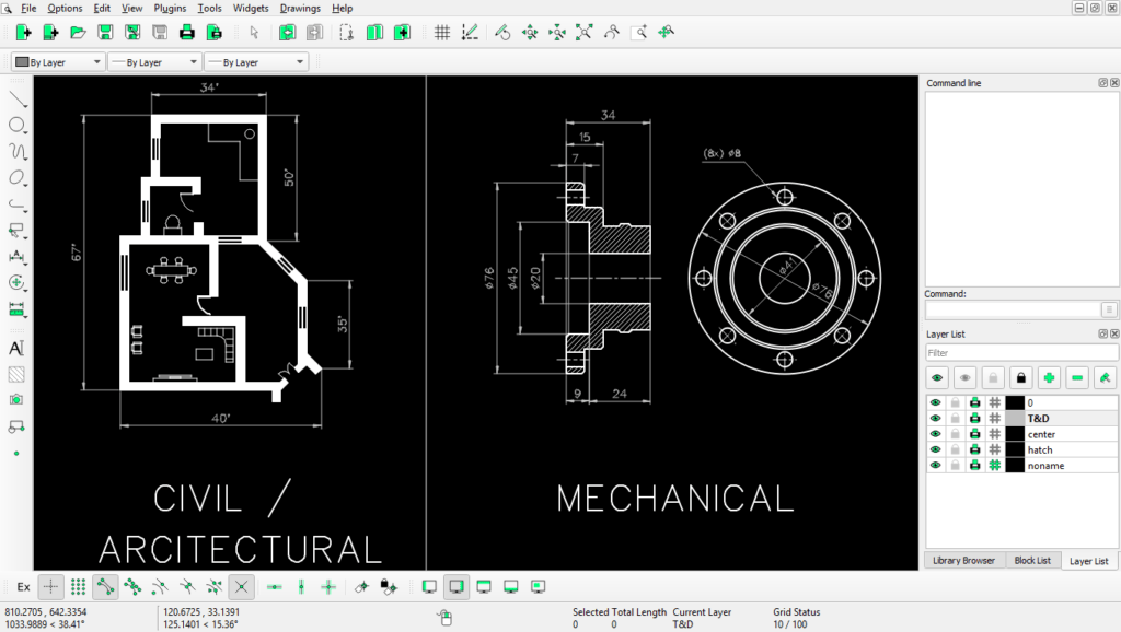 LibreCAD application cao